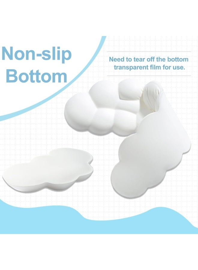 Keyboard cloud wrist rest and mouse wrist rest set, white cloud wrist rest with leather surface anti slip base, cloud palm rest to relieve wrist and arm pain PC gaming/office/computer/laptop (CD001) - Image 5